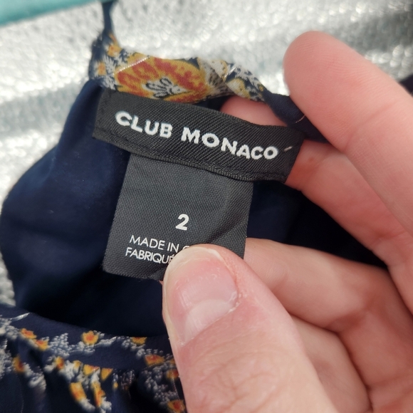 Club Monaco Tansa Silk Floral Print Dress 2 - Picture 4 of 8